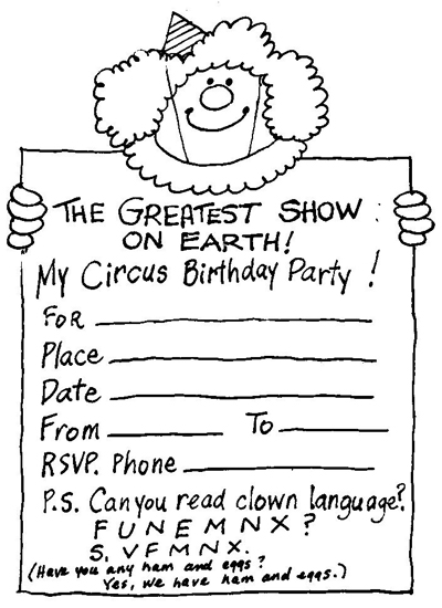 Circus Party Invitation