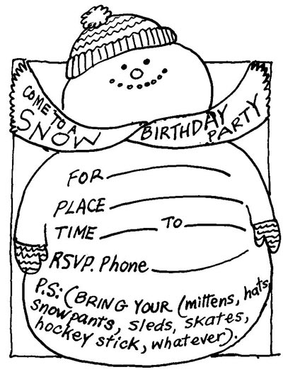 Snow Party Invitation