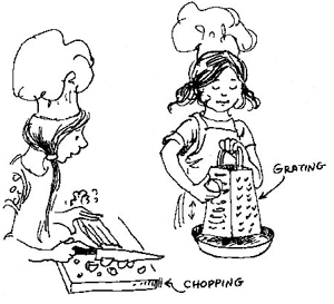 chopping and grating illustration